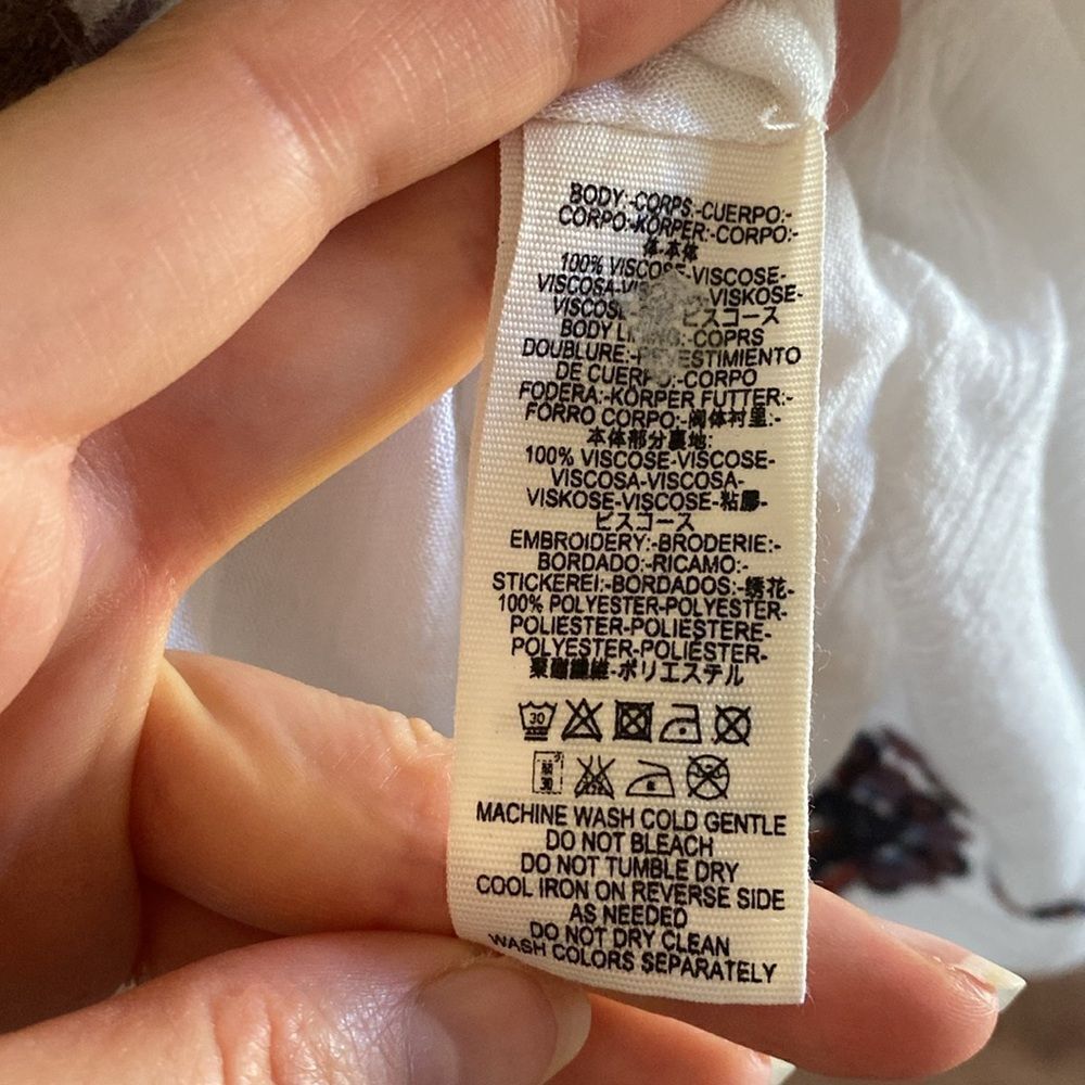 Free People Oxford White Embroidered Mini Swing Dress Size Small - Picture 10 of 16